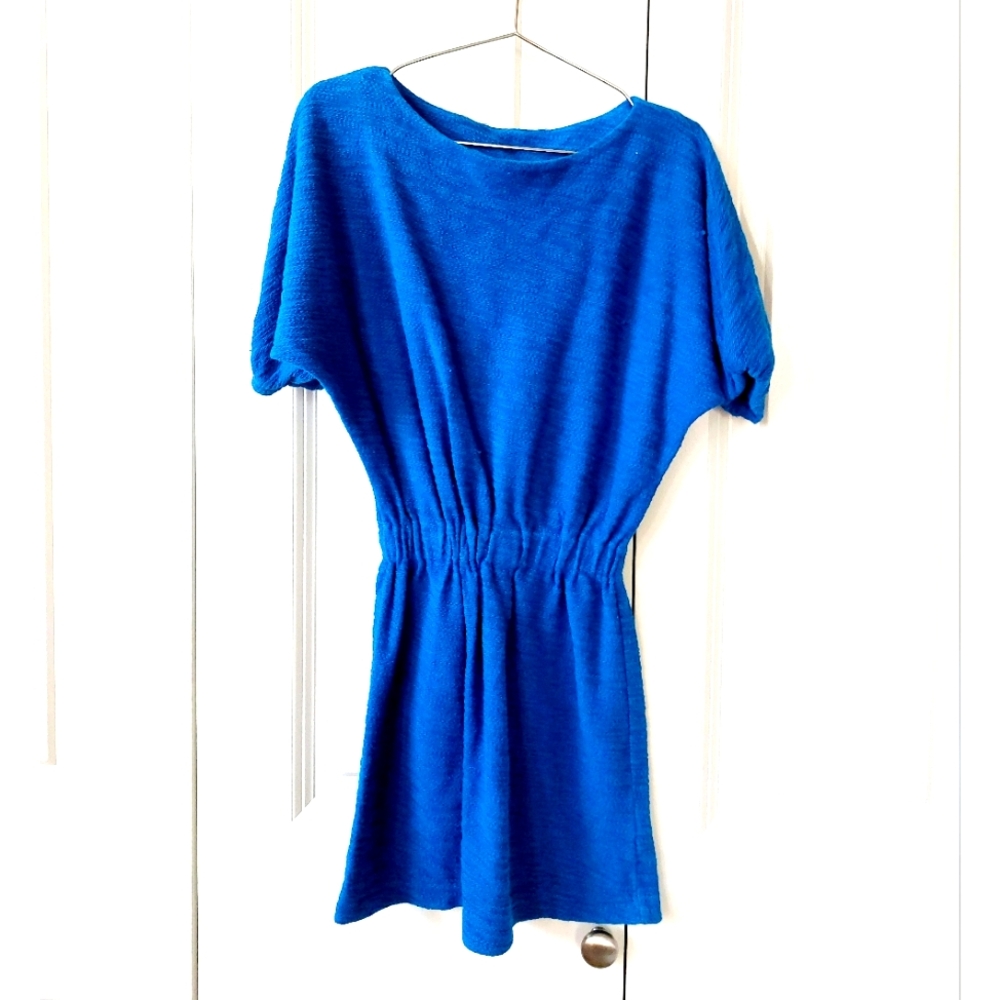 Blue Asymmetric Marled knit dress 3T‎ Eggi Kids